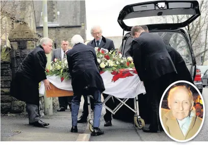  ??  ?? The funeral of Bernard Baldwin, founder of Nos Galan Road Races, was held at St Margaret’s Church,Ch hM Mountaini Ash Ah