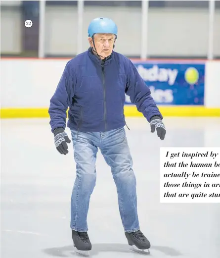  ??  ?? Alan Graham, gliding on, at Avondale's Paradice Ice Skating rink.