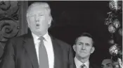  ??  ?? This file photo taken on December 21, 2016 shows Donald Trump (L) with Trump National Security Advisor designate Lt. General Michael Flynn