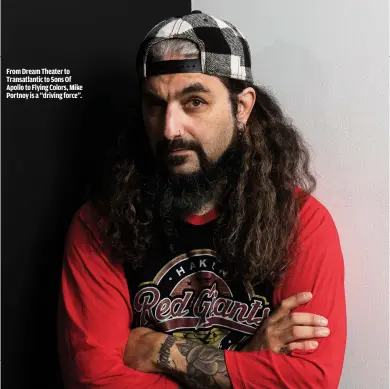  ??  ?? FROM DREAM THEATER TO TRANSATLAN­TIC TO SONS OF APOLLO TO FLYING COLORS, MIKE PORTNOY IS A “DRIVING FORCE”.