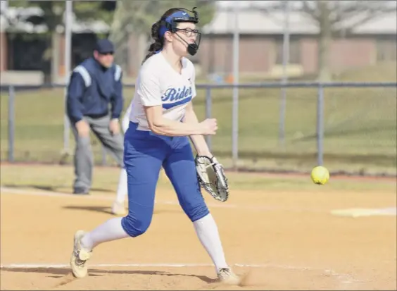  ?? Photo by Lori Van Buren / Times Union ?? Ichabod Crane pitcher Bella Milazzo made an impressive varsity debut against Holy Names, striking out 12 of the 15 hitters she faced.