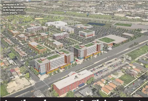  ?? PROVIDED ?? An overview of the site plan for the developmen­t on the former LeClaire Courts property.