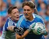  ?? SPORTSFILE ?? On a roll: Dublin’s Mick Fitzsimons did an excellent job against Monaghan star Conor McManus last weekend