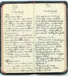  ??  ?? Lawrence Styles’ diary about his time with the Canadian Expedition­ary Force in Siberia in 1919 contains a gruesome story.