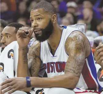  ?? AP PhoTo ?? LOOKING FORWARD: Marcus Morris is excited to be a member of the Celtics after being acquired from the Pistons in the trade for Avery Bradley.