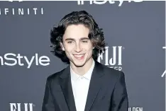  ?? CHRIS DELMAS/GETTY IMAGES ?? The Los Angeles Film Critics Associatio­n named Timothee Chalamet best actor for his role in Call Me By Your Name, which also earned best film.