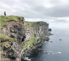  ??  ?? The Látrabjarg cliffs, Iceland’s westernmos­t point, offer vast views.