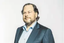  ?? Matt Edge / New York Times 2018 ?? Salesforce CEO Marc Benioff put in motion a private sector effort to procure 50 million masks, gowns and swabs.