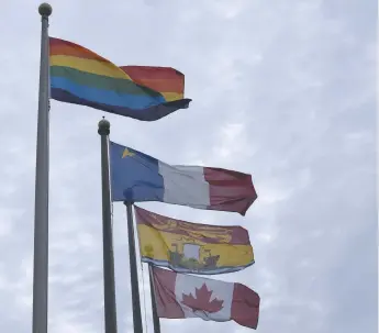  ??  ?? Pendant toute la fin de semaine, Caraquet vibre aux couleurs de l’arc-en-ciel. Acadie Nouvelle: Vincent Pichard