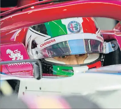  ?? MANÉ ESPINOSA ?? Antonio Giovinazzi, con Alfa Romeo, ha cuadrado el círculo italiano de la F-1, al que le faltaba un piloto