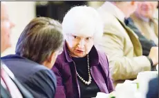  ?? (AP) ?? Federal Reserve Chair Janet Yellen prepares for a scheduled speech in Philadelph­ia, on June 6. Yellen says economy is improving but remains defined by so many uncertaint­ies that it’s unclear when the Fed should
resume raising interest rates.