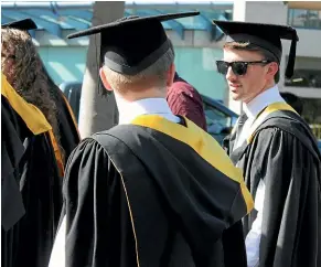  ??  ?? Varsity graduates are still in demand after a ‘‘no qualificat­ions required’’ campaign backed by more than 100 companies appears to run out of puff.