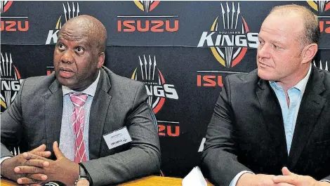  ??  ?? TESTING TIMES: Isuzu Southern Kings chair Loyiso Dotwana and interim head coach Robbi Kempson are facing an uncertain future