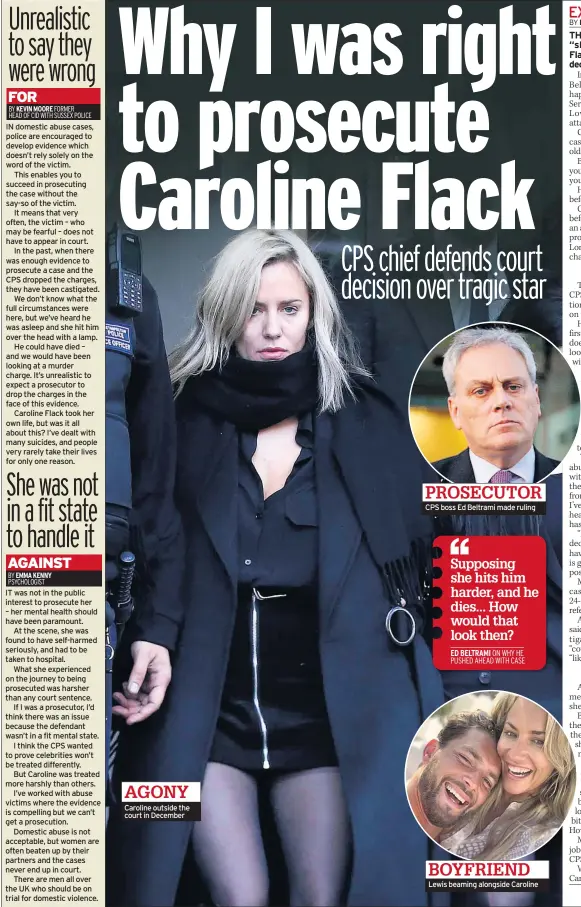  ??  ?? AGONY
Caroline outside the court in December
PROSECUTOR CPS boss Ed Beltrami made ruling
ED BELTRAMI
BOYFRIEND Lewis beaming alongside Caroline