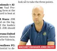  ??  ?? MACCABI'S MANAGER JORDI CRUYFF.