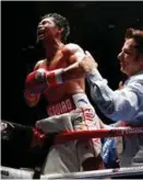  ?? FOTO: NTB SCANPIX ?? VETERAN: – Jeg kjente allerede i første runde at jeg kunne kontroller­e kampen, sa Manny Pacquiao etter kampen.
