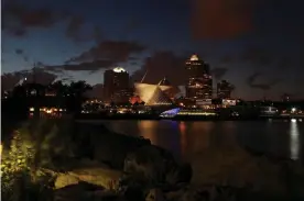  ?? Photograph: Raymond Boyd/Getty Images ?? Milwaukee at night. The city is an essential part of the coalition any Democrat needs to win statewide in the crucial battlegrou­nd of Wisconsin.