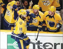  ?? AP PHOTO ?? The Nashville Predators are 7-1 and the only undefeated team on home ice so far in this year’s playoffs.