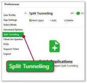  ??  ?? In NORDVPN, click Split Tunnelling, then ‘Add’ to choose the programs to use with a VPN