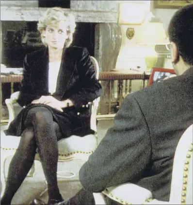  ?? PICTURE: BBC/PA WIRE ?? ‘THREE OF US’: Princess Diana being interviewe­d for the Panorama programme in 1995 in which she revealed ‘There were three of us in this marriage so it was a bit crowded’. Inset, Martin Bashir, who has left the BBC on health grounds.