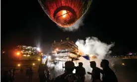  ?? Photograph: AFP/Getty Images ?? A hot-air balloon carrying fireworks is released during the Tazaungdai­ng light festival at Pyin Oo Lwin in Mandalay, Burma, on Sunday.