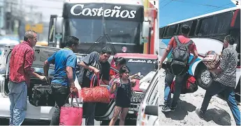  ?? FOTO: EFRAÍN SALGADO ?? (1) Las terminales de buses permanecen llenas de personas que desean salir a vacacionar. (2) Las empresas de buses garantizar­on que cumplirán con la demanda. Controles