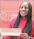  ?? ?? Mortgage Consultant Lihle Mkhonza was glad to pick a winner.