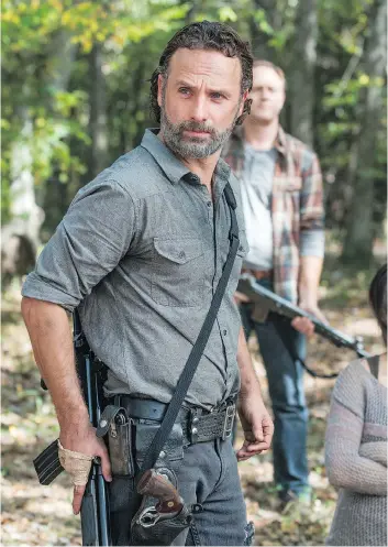  ?? GENE PAGE/AMC ?? Andrew Lincoln’s pivotal character Rick Grimes appears to have sustained devastatin­g injuries on The Walking Dead, but fans don’t actually see him die. Does this mean he may live on in future episodes?