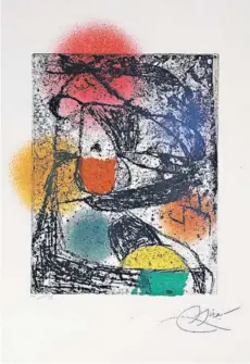  ??  ?? ► Grabado de Joan Miró, de 1981.