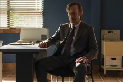  ?? MICHELE K. SHORT, AMC ?? In Season 3 of “Better Call Saul,” debuting April 10, Jimmy McGill (Bob Odenkirk) begins his sad but inevitable moral disintegra­tion into “Breaking Bad’s” Saul Goodman.