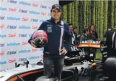  ?? |NICOLÁS CORTE/PUBLIMETRO ?? Sergio Checo Pérez llevará este fin de semana la leyenda Fuerza México en el casco.