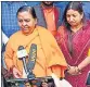  ?? HT ?? BJP leader Uma Bharti in Prayagraj on Wednesday