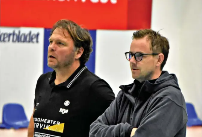  ?? EGIL Ø. NAERLAND ?? Rune Haugseng til venstre represente­rer kontinuite­t, Heine Jensen kommer med haugevis av ballast fra internasjo­nal håndball. Trenerpare­t skal Naerbø et nytt steg mot toppen.