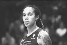  ?? ROSS D. FRANKLIN/AP ?? PHOENIX MERCURY CENTER BRITTNEY GRINER pauses on the court during the second half of a game against the Seattle Storm on Sept. 3, 2019, in Phoenix.