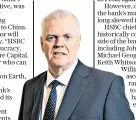  ?? ?? Noel Quinn, the HSBC chief executive, has announced he is leaving after five years in the top job