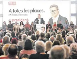  ?? ?? Rodríguez Zapatero, durante su intervenci­ón en el Auditori de Castelló.