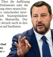  ??  ?? Lega-Chef Matteo Salvini