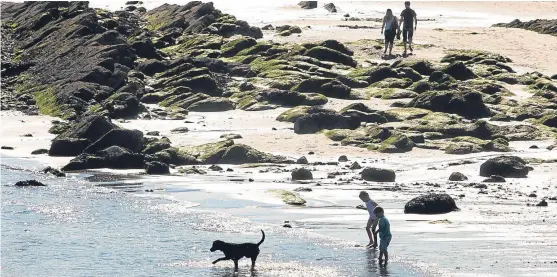  ?? Picture: Paul Reid. ?? The substance has been spotted on Arbroath’s shoreline.