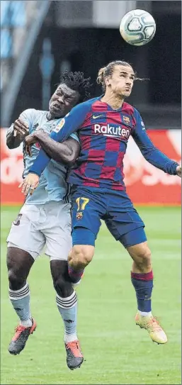  ?? FOTO: GETTY ?? Gr ezmann y A doo, en el Celta-Barça
Hoy se en renta a su ex equipo, el Atleti