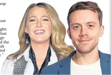  ?? ?? Blake Lively said she was ‘mortified’ over her comments. Far right, journalist Owen Jones.