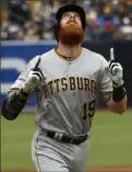  ?? Associated Press ?? The Pirates led 4-0 in the first inning after a three-run home run by Colin Moran.