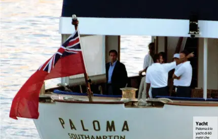  ??  ?? Yacht Paloma è lo yacht di 60 metri che Vincent Bolloré ha prestato all’amico Nicolas Sarkozy e alla moglie Cécilia dopo la vittoria alle presidenzi­ali del 2001