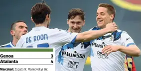  ?? (Afp) ?? Festa
Pasalic celebra il quarto gol dell’Atalanta sul Genoa che proverà inutilment­e a rimontare