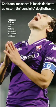  ?? LAPRESSE ?? Federico Chiesa 22 anni: sua l’ultima clamorosa occasione