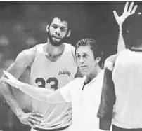  ?? AP FILE ?? Pat Riley’s brash coaching style helped him win four titles with Kareem Abdul-Jabbar and the Lakers in L.A.