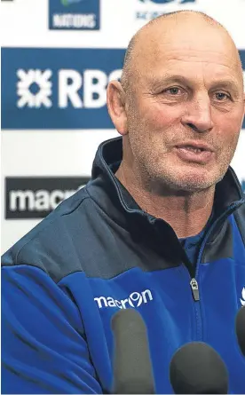  ?? Pictures: SNS Group. ?? Above: Scotland head coach Vern Cotter, who admits he is excited by the ‘nervousnes­s and expectatio­n’ in the squad; right: Huw Jones, brought straight back into the team despite having not played since midNovembe­r.