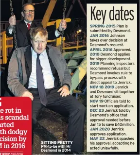  ??  ?? SITTING PRETTY PM-to-be with Mr Desmond in 2014