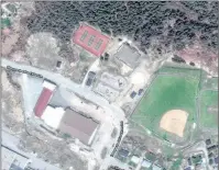  ?? GOOGLE MAP IMAGE ?? Tennis courts in Port Hawkesbury will be put to use this winter as the site of a community outdoor rink. This Google Map image outlines its location.