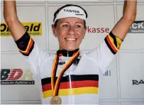  ??  ?? Worrack celebrates the 2016 German TT champs, on her comeback