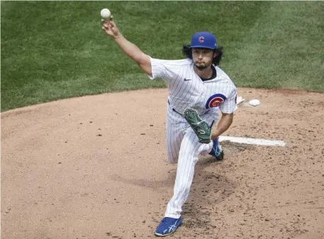  ?? Ap ?? DEALIN’ DARVISH: With 10 strikeouts over seven innings of one-run ball, Yu Darvish powered the Cubs to a 2-1 win over the crosstown-rival White Sox yesterday.